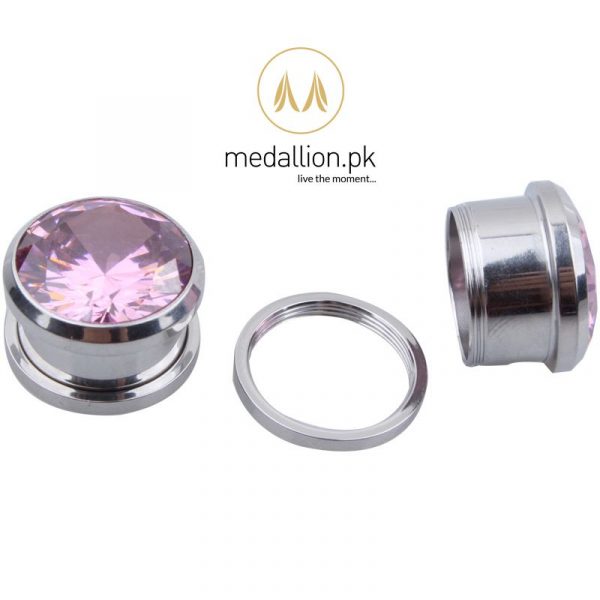 1 Pair Crystal Zircon Ear Plug Tunnel Piercing Earrings.-152