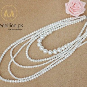 Multilayer Imitation Pearl Statement Necklace.-129