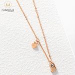 Rose Gold Plated Double Hearts Shape Necklace