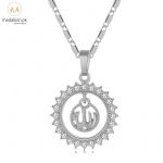 Silver Plated Cubic Zirconia “Allah” Pendant.-0