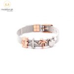 Silver & Rose Gold Plated Stainless Steel Charm Bracelet for Travel Lovers