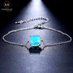 Luxury Square Semi Precious Stone Adjustable Chain Link Bracelet With Rhinestone Women Charm Bracelets Jewelry Accessories