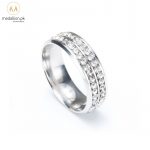 Luxury Silver Plated Cubic Zirconia Ring for Men