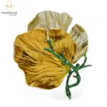 Stylish Yellow & Gold Color Leaves Brooch Pin