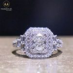 Luxury White Gold Plated Square Shape AAA+ CZ Ring