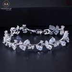 White Gold Plated Crystal AAA+ CZ Chain Link Bracelet