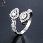 Vintage White Gold Plated AAA+ CZ Adjustable Ring