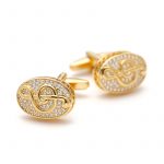 Luxury Gold Plated Musical Note Formal Business Cufflinks