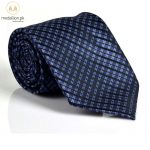 100% Polyester Blue Plaid & Striped Tie