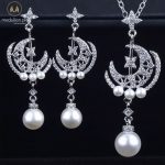 Luxury Silver Plated Imitation Pearl AAA+CZ Jewelry Set