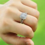 CAOSHI Classic Luxury Bridal Wedding Ring Square Shape Paved Shiny Cubic Zirconia Top Quality 1