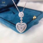 Exquisite White Gold Plated Heart AAA+ CZ Necklace