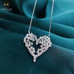 Trendy Heart White Gold Plated Cubic Zirconia Necklace