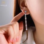 Luxury Geometric Water Drop Crystal Dangle Earrings 2