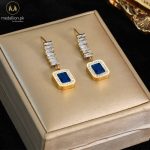 Stainless Steel Blue Zircon Jewelry Set 3