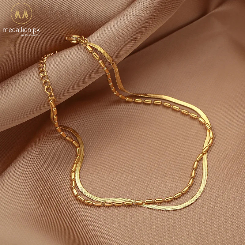 316L Stainless Steel Gold Plated Multilayer Chain Anklet