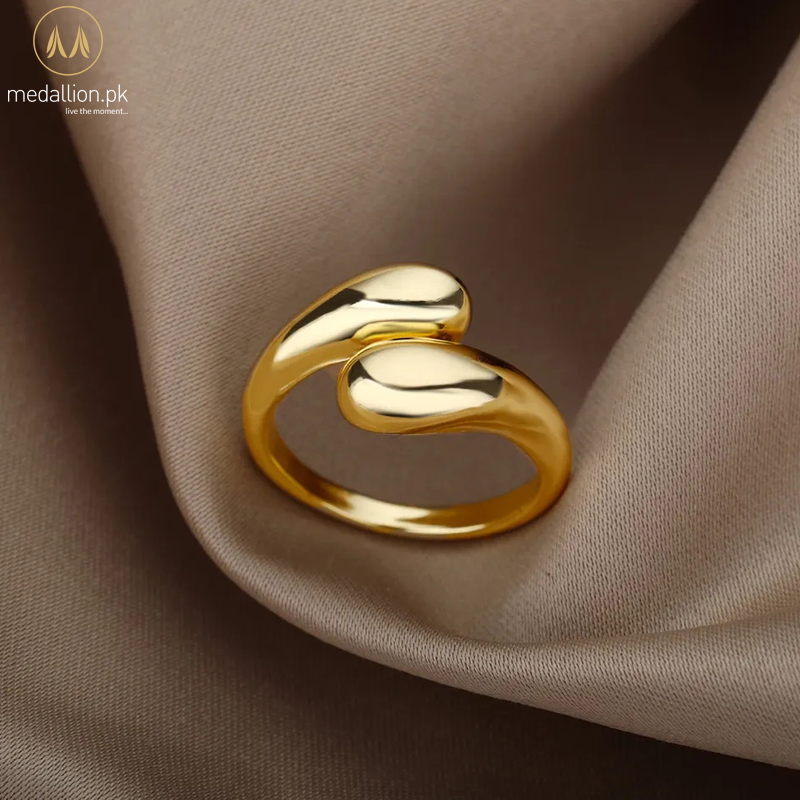 Stainless Steel Gold Plated Vintage Ring