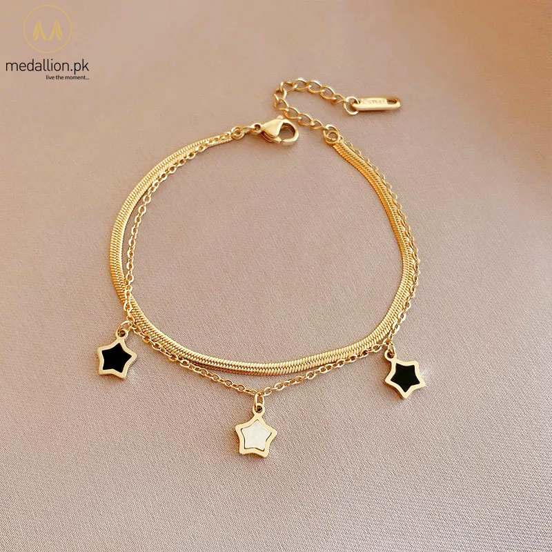 316L Stainless Steel Double Layer Star Charm Jewelry Set