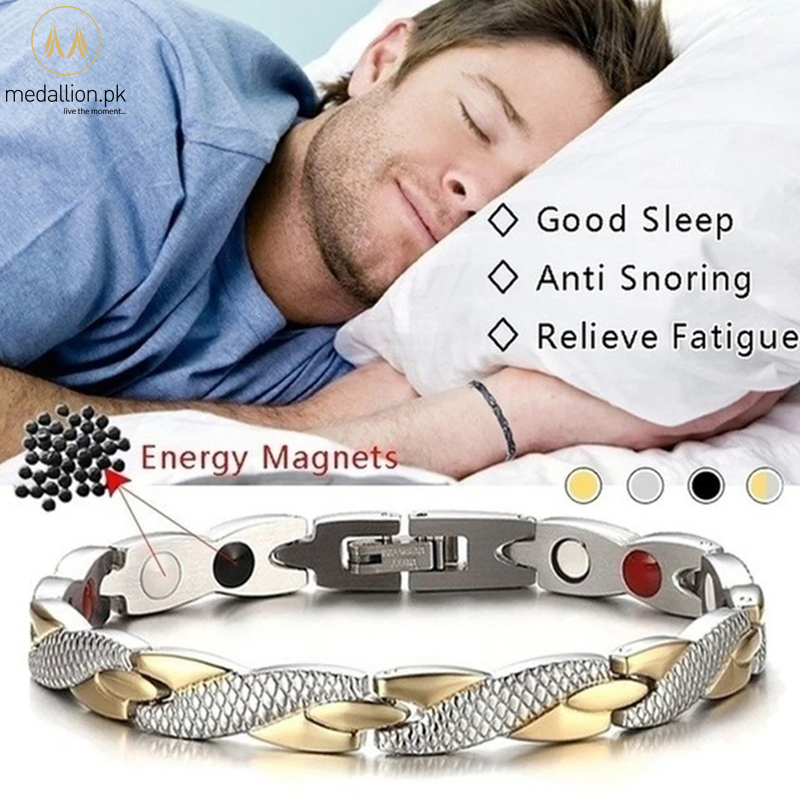 Stainless Steel Energy Magnet Gold & Silver Color Bracelet