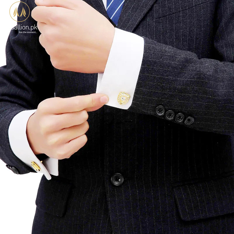 Luxury French Style Gold Plated Knight Design Cufflinks