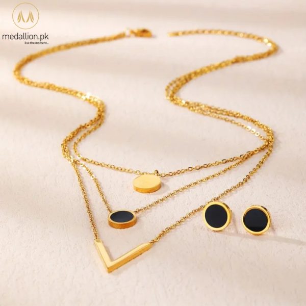 Stainless Steel 18K Gold Plated Multilayer Jewelry Set