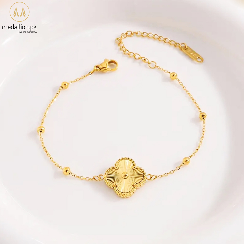 Stainless Steel 18K Gold Plated Elegant Flower Bracelet