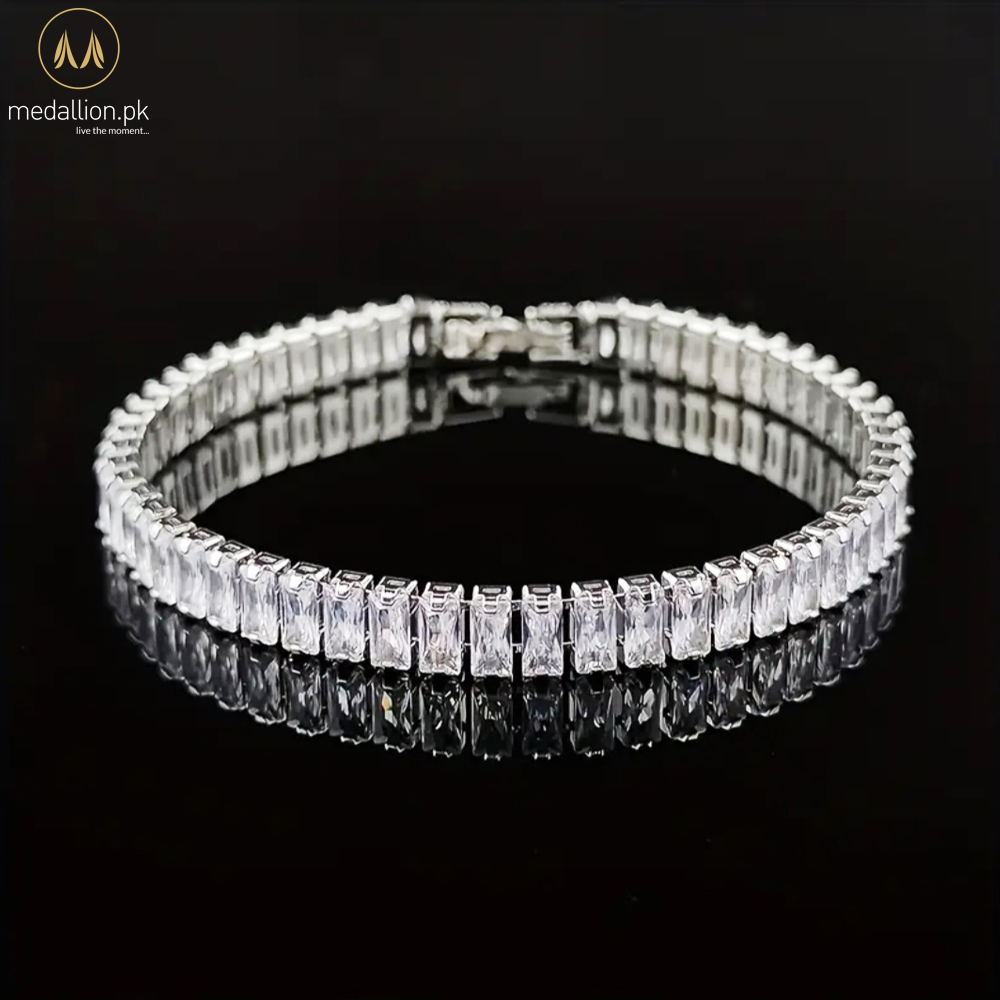 925 Sterling Silver Plated Bohemian Style AAA+ CZ Bracelet