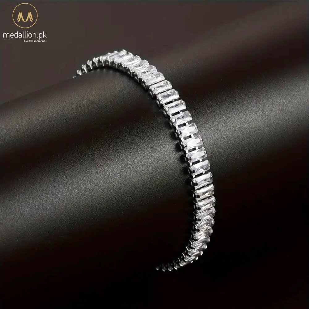 925 Sterling Silver Plated Bohemian Style AAA+ CZ Bracelet