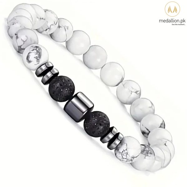 Natural Stones Tiger Eye, Black Onyx, Lava & Howlite Bracelets