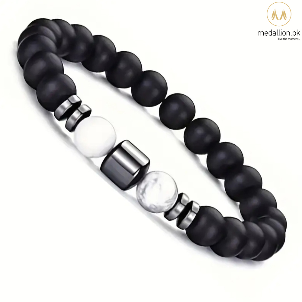 Natural Stones Tiger Eye, Black Onyx, Lava & Howlite Bracelets