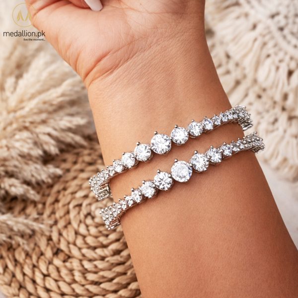 1 Karat Indian Gold Plated Big Zircons Bangles