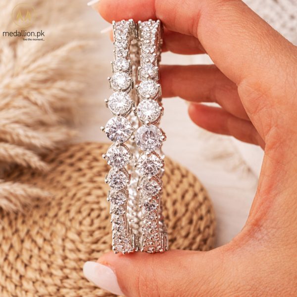 1 Karat Indian Gold Plated Big Zircons Bangles