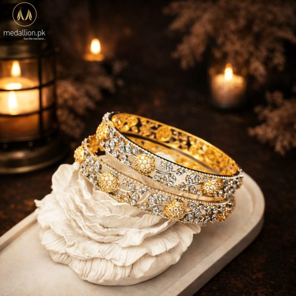 1 Karat Indian Gold Plated Marigold Shape Bangles