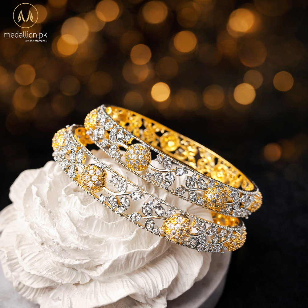 1 Karat Indian Gold Plated Marigold Shape Bangles