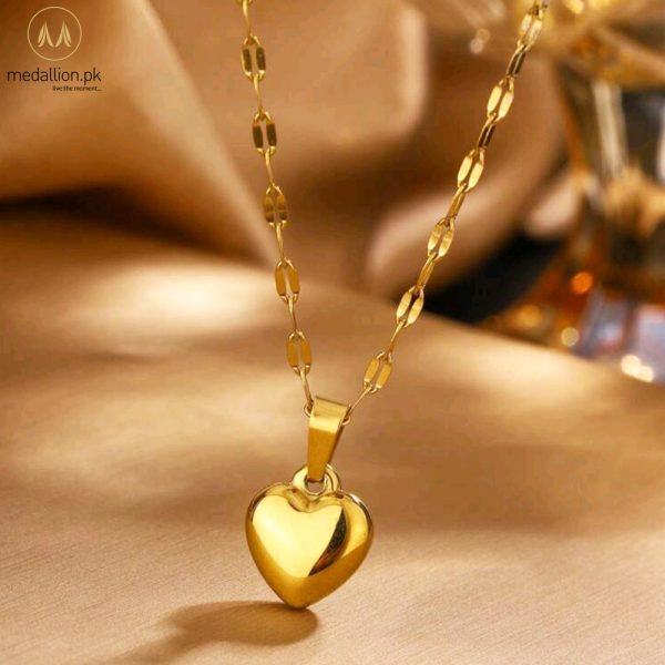 Stainless Steel Gold Plated Heart Shape Jewelry Set