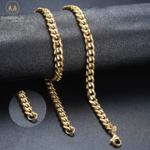 Stainless Steel Gold Plated Cuban Chain Necklace