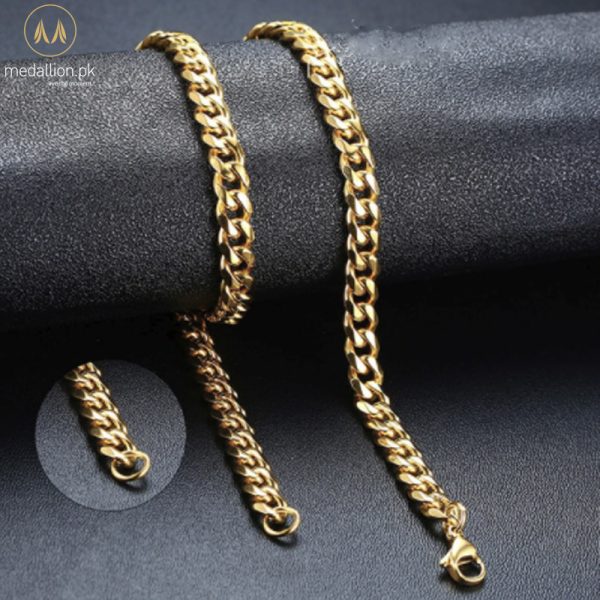 Stainless Steel Gold Plated Cuban Chain Necklace