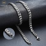 Stainless Steel Silver Plated Cuban Chain Necklace