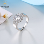 925 Sterling Silver Plated Big CZ Ring