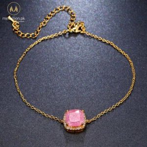 Gold Plated Semi Precious Stone Chain Bracelet