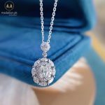 White Gold Plated Big Stone CZ Necklace
