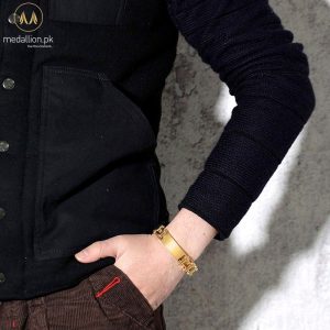 Stainless Steel Gold Plated Heavy Biker Chain Bracelet