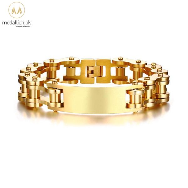 Stainless Steel Gold Plated Heavy Biker Chain Bracelet Stainless Steel Gold Plated Heavy Biker Chain Bracelet