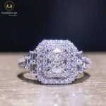 White Gold Plated Big Rectangle AAA+ CZ Ring