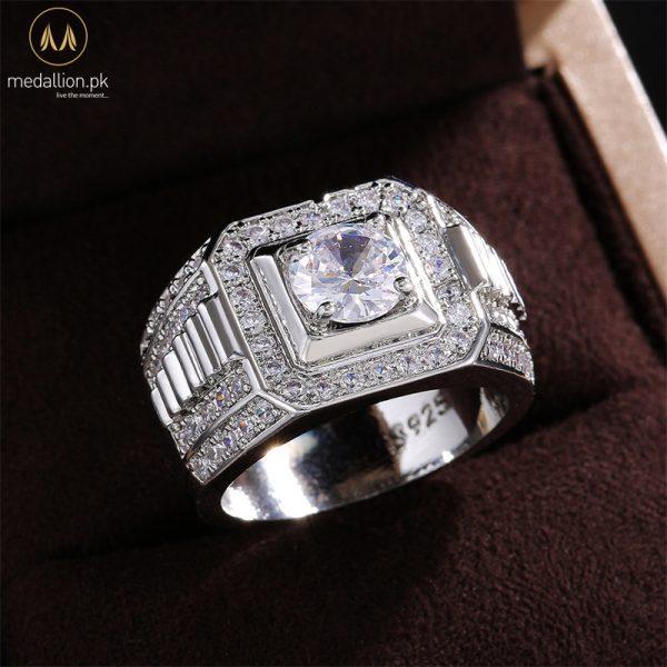 925 Sterling Silver AAA+ CZ Men Ring
