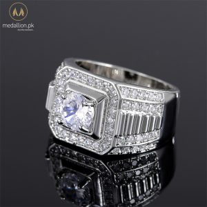 925 Sterling Silver AAA+ CZ Men Ring