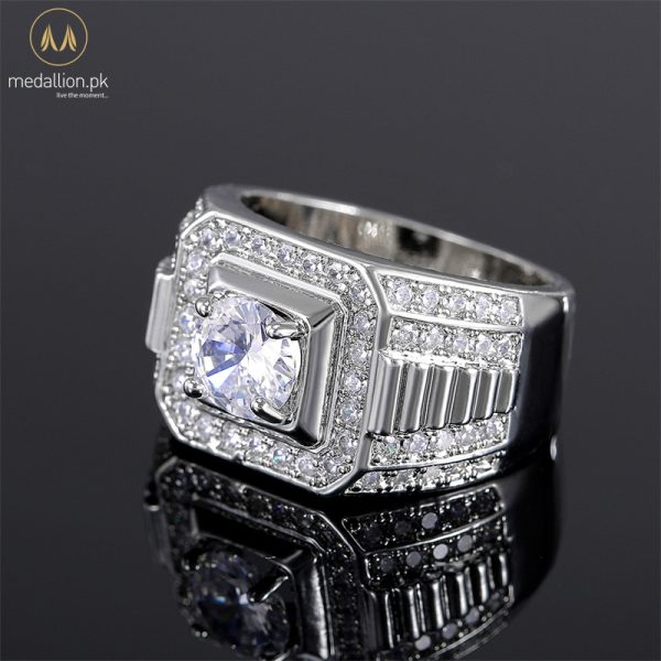 925 Sterling Silver AAA+ CZ Men Ring