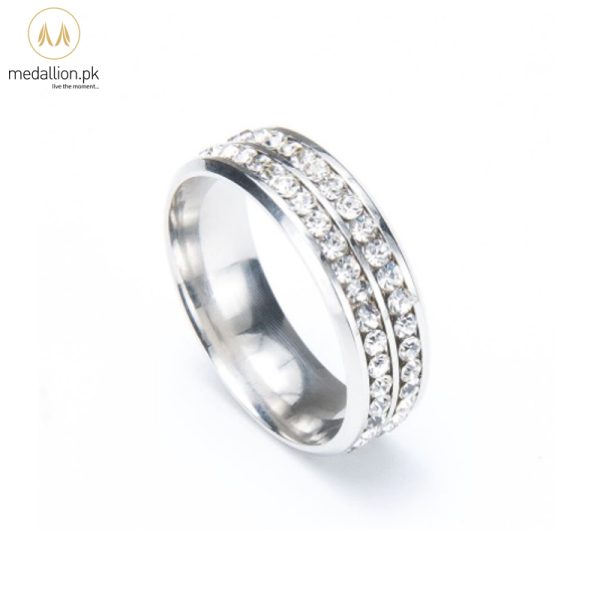 White Gold Plated Cubic Zirconia Ring/Tie Ring White Gold Plated Cubic Zirconia Ring/Tie Ring