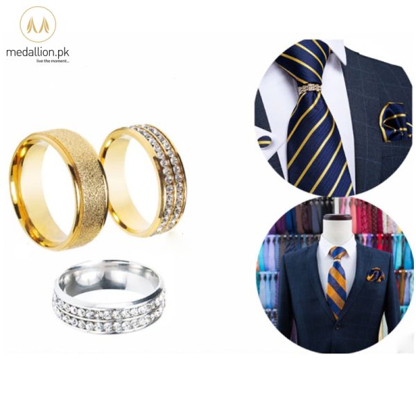 Gold Plated Cubic Zirconia Ring/Tie Ring