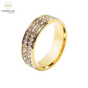Gold Plated Cubic Zirconia Ring/Tie Ring